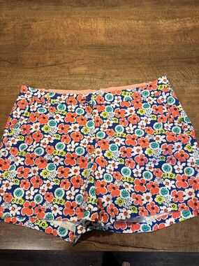 Crown & Ivy Plus Size 18W Floral Shorts Womens Navy Preppy Summer